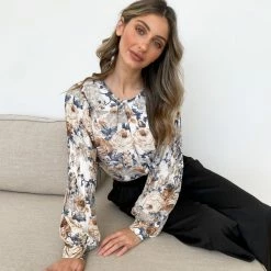 CSA (Lorraine Designs) Allene Top - White Floral CLOTHING