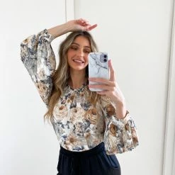 CSA (Lorraine Designs) Allene Top - White Floral CLOTHING