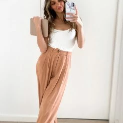 Qtrend Fashion PTY LTD Clemency Pants - Beige CLOTHING