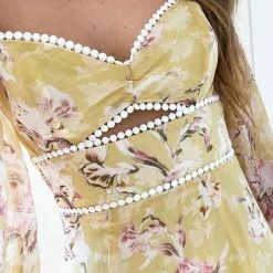 Qtrend Fashion PTY LTD Alanis Dress - Yellow Floral CLOTHING