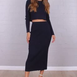 Cesi Fashion Margo Skirt - Navy CLOTHING 10 Cesi Fashion Margo Skirt - Navy CLOTHING