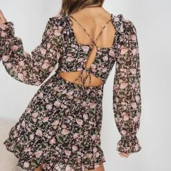 Evermore Fashion Melle Dress - Black Floral