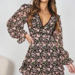 Evermore Fashion Melle Dress - Black Floral