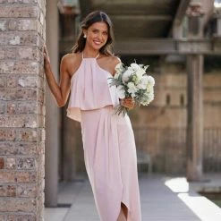 Esther Luxe Peony Dress - Blush