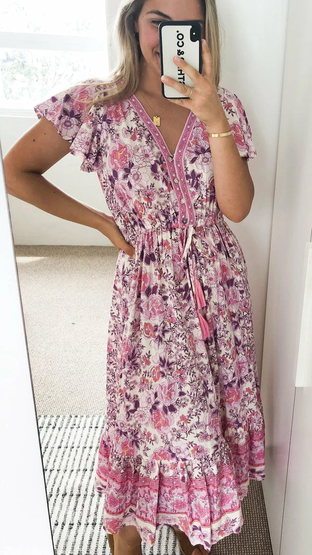 WeLove Fashion Ranya Dress - Pink Print 6 WeLove Fashion Ranya Dress - Pink Print