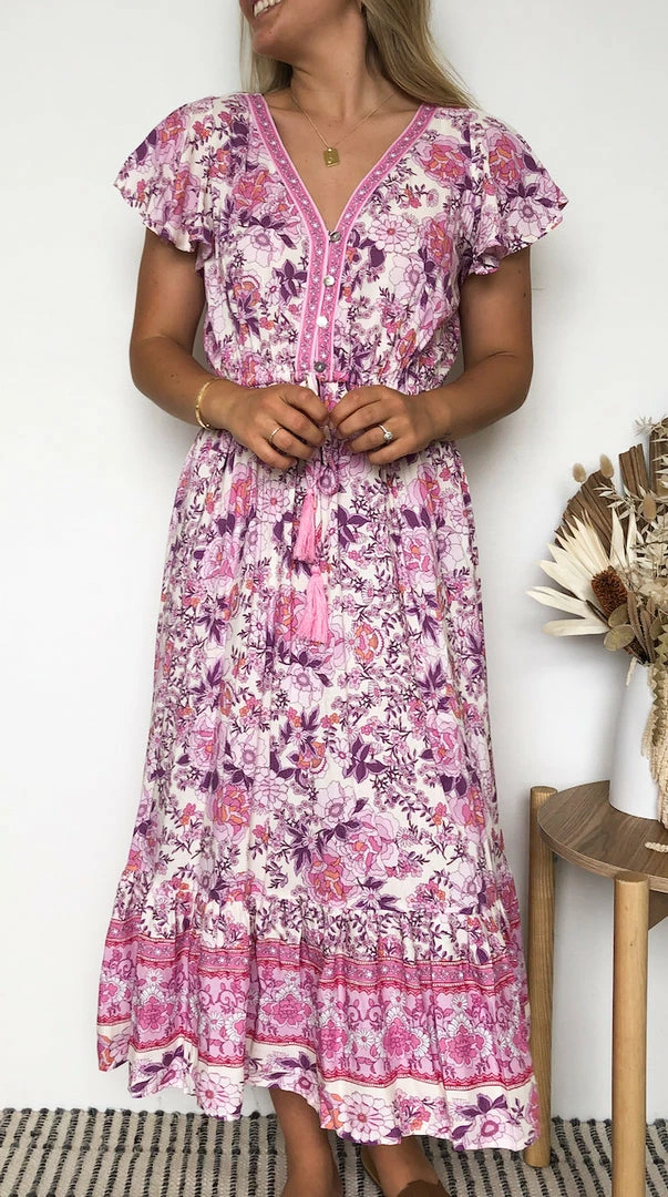 WeLove Fashion Ranya Dress - Pink Print 5 WeLove Fashion Ranya Dress - Pink Print