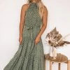 Qtrend Fashion PTY LTD CLOTHING Tobi Dress - Sage Print 1 Qtrend Fashion PTY LTD CLOTHING Tobi Dress - Sage Print