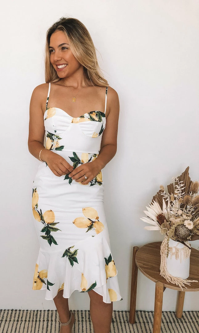 Style State CLOTHING Lemondrop Dress - White Print 5 Style State CLOTHING Lemondrop Dress - White Print