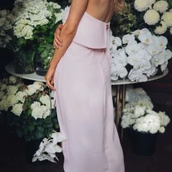 Esther Luxe Fleur Strapless Dress - Pink