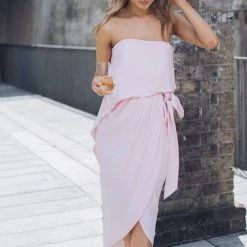 Esther Luxe Fleur Strapless Dress - Pink 12 Esther Luxe Fleur Strapless Dress - Pink