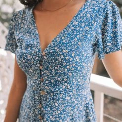 Style Box CLOTHING Reece Dress - Blue Print