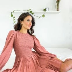 Willo Fashion Sarina Dress - Rose CLOTHING 8 Willo Fashion Sarina Dress - Rose CLOTHING