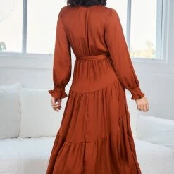 Ebby And I Sienna Dress - Rust CLOTHING