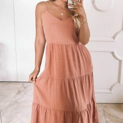 Style Box CLOTHING Sonya Dress - Rust