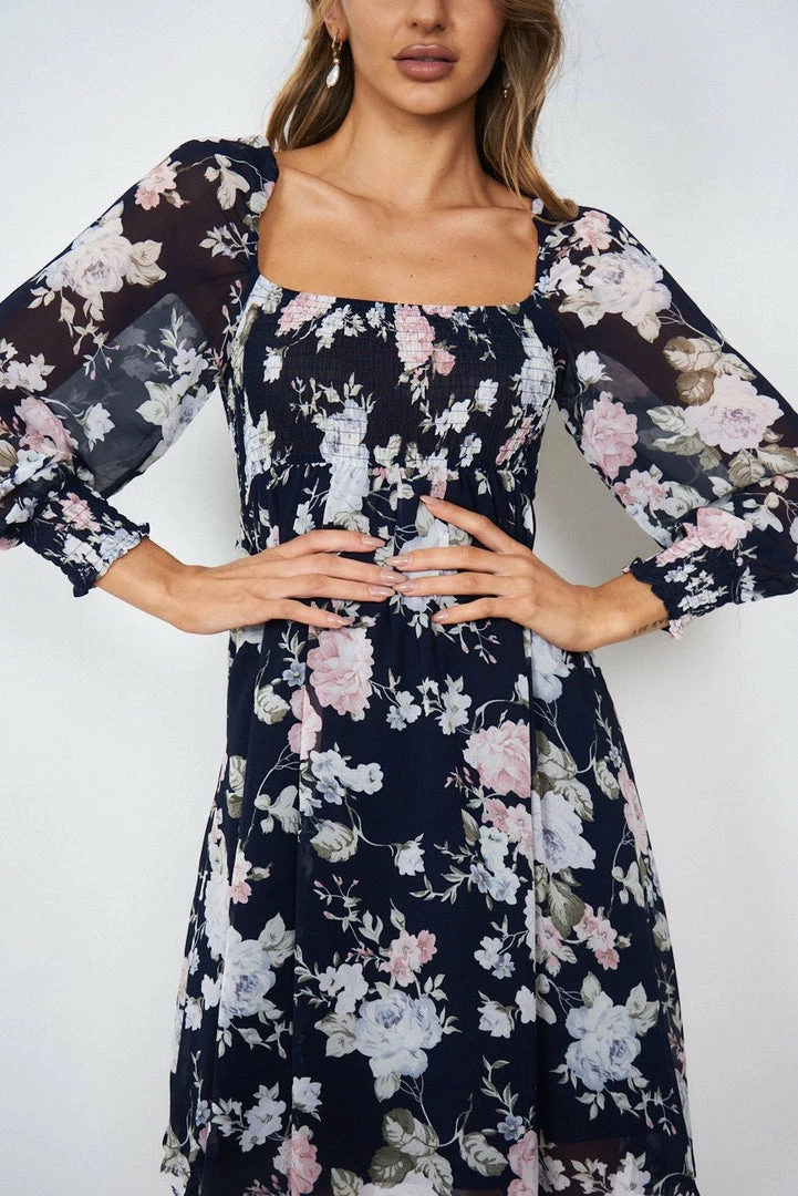 Miracle Fashion Starla Dress - Navy Floral 7 Miracle Fashion Starla Dress - Navy Floral