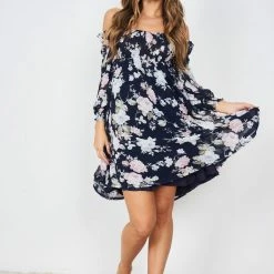 Miracle Fashion Starla Dress - Navy Floral