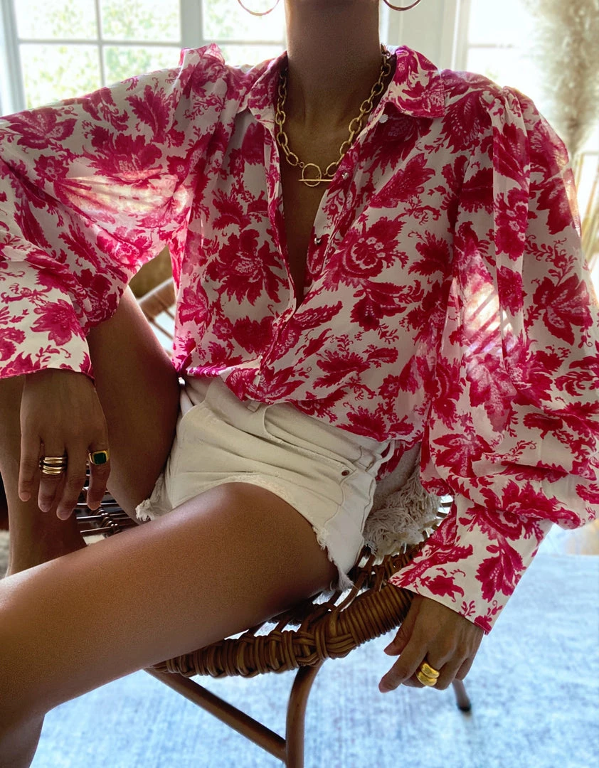 Runaway The Label (PremGroup) Stevie Blouse - Pink Floral 4 Runaway The Label (PremGroup) Stevie Blouse - Pink Floral