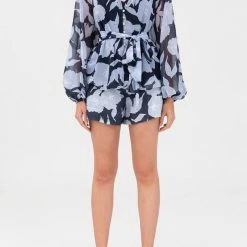 KEEPSAKE THE LABEL CLOTHING Title Long Sleeve Top - Midnight Stencil Floral