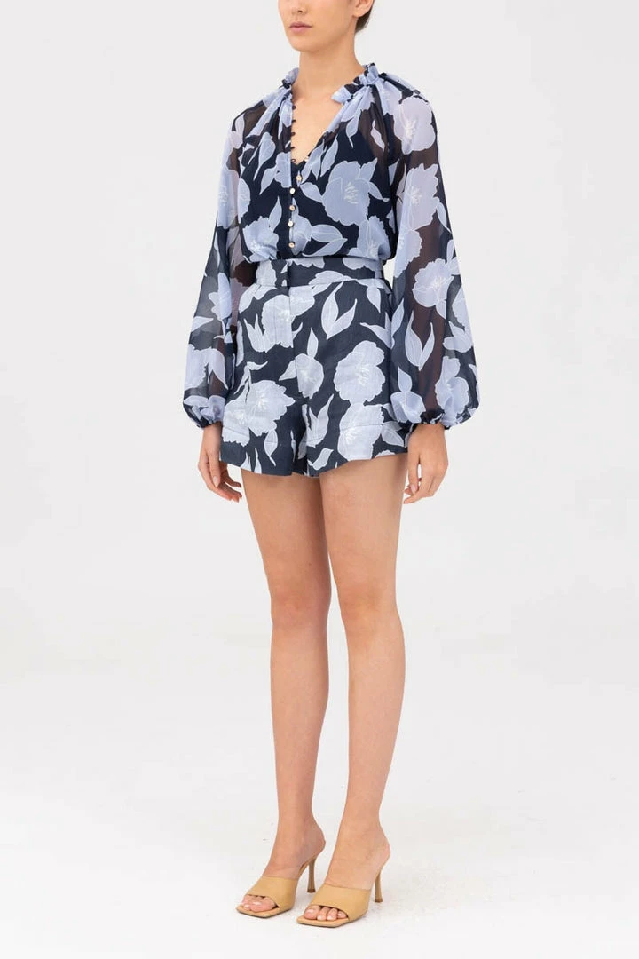 KEEPSAKE THE LABEL CLOTHING Title Long Sleeve Top - Midnight Stencil Floral