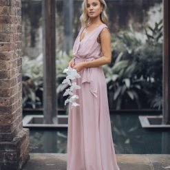 Esther Luxe CLOTHING Tulip Maxi Dress - Dark Blush 32 Esther Luxe CLOTHING Tulip Maxi Dress - Dark Blush